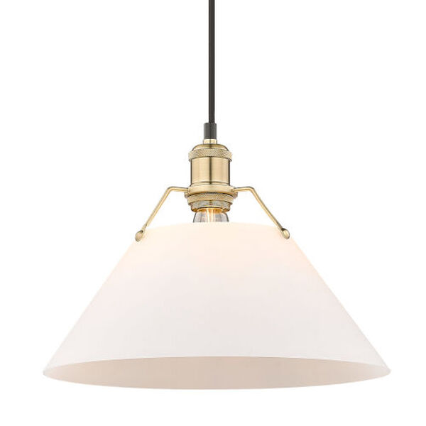 Orwell Brushed Champagne Bronze One-Light Pendant with Opal Glass Shade, image 1